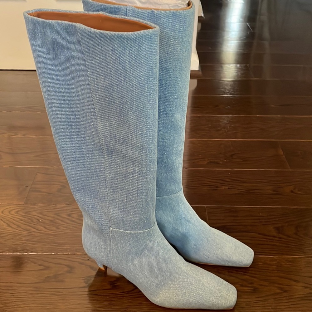 Reformation light denim boots size 5